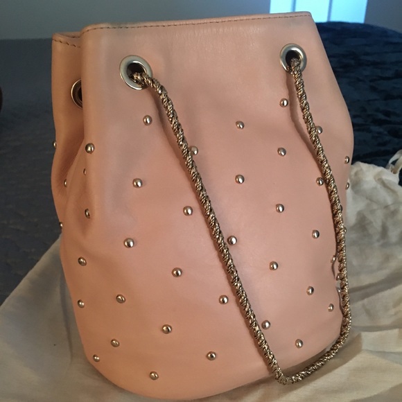 Sézane Hope bag nude/pink with gold studs - Picture 2 of 13